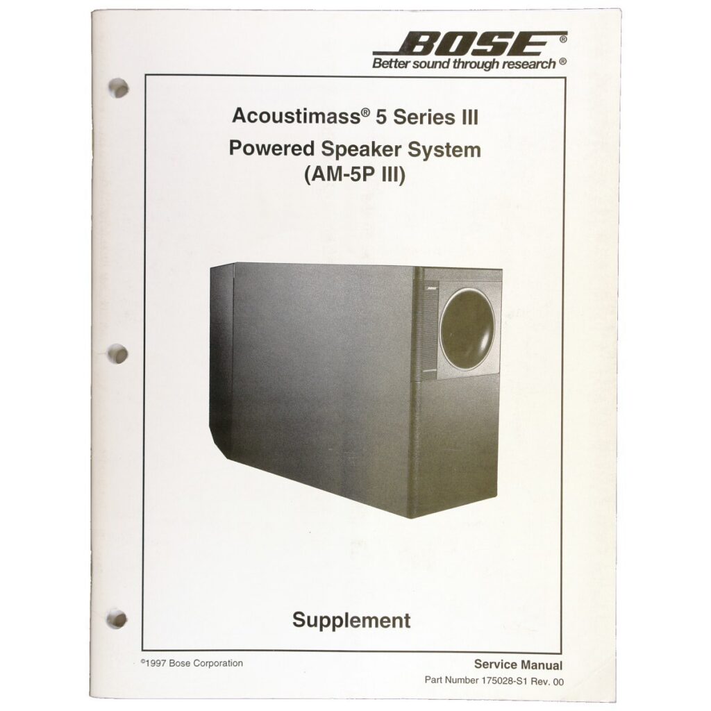 Bose AM-5P Series III Acoustimass Powered Speaker System — Service Manual