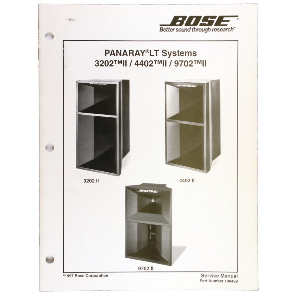 Bose Panaray 3202II / 4402II / 9702II LT Loudspeaker Systems — Service Manual