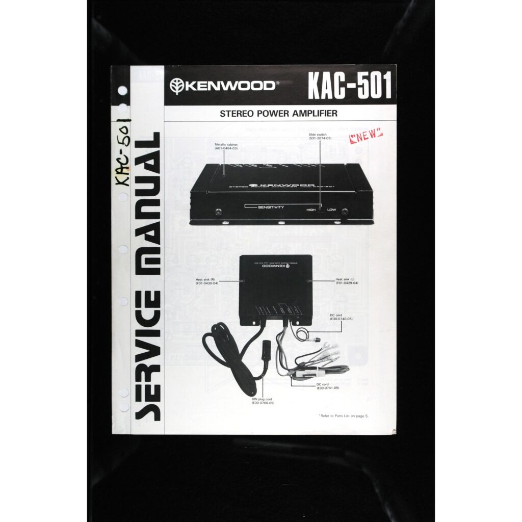 Kenwood KAC-501 Car Stereo Power Amplifier — Service Manual