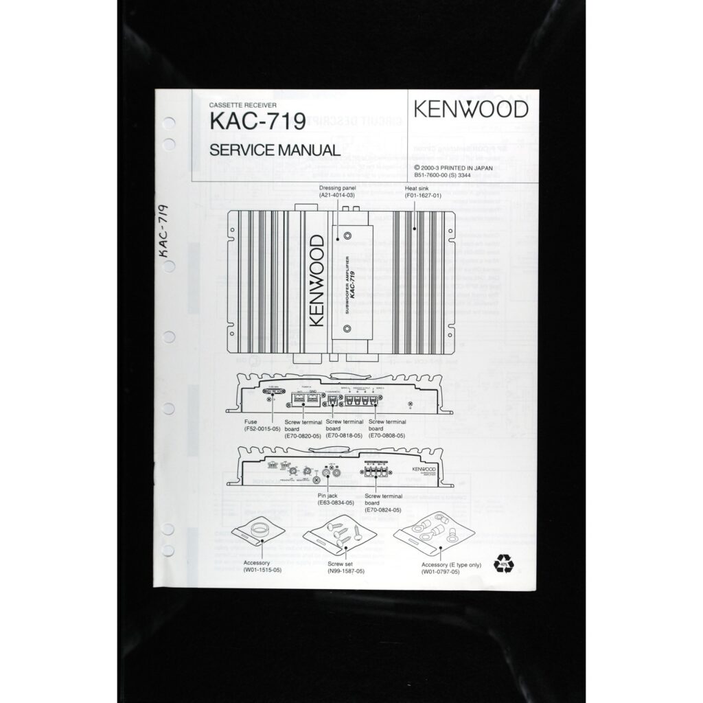 Kenwood KAC-719 Car Stereo — Service Manual