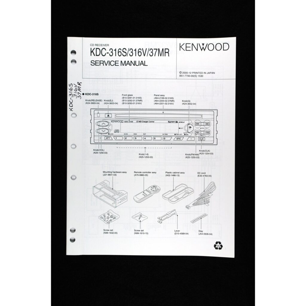 Kenwood KDC-316S series Car Stereo — Service Manual
