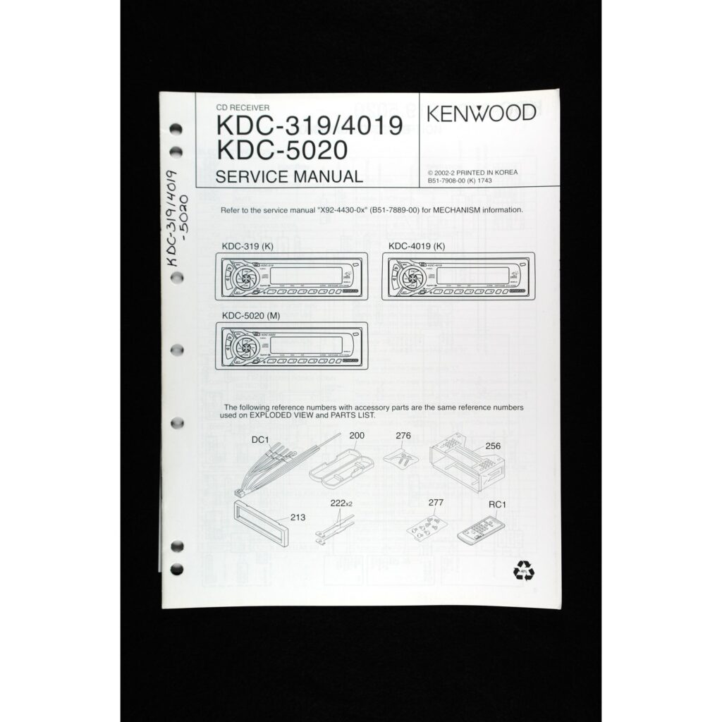 Kenwood KDC-319 series Car Stereo — Service Manual