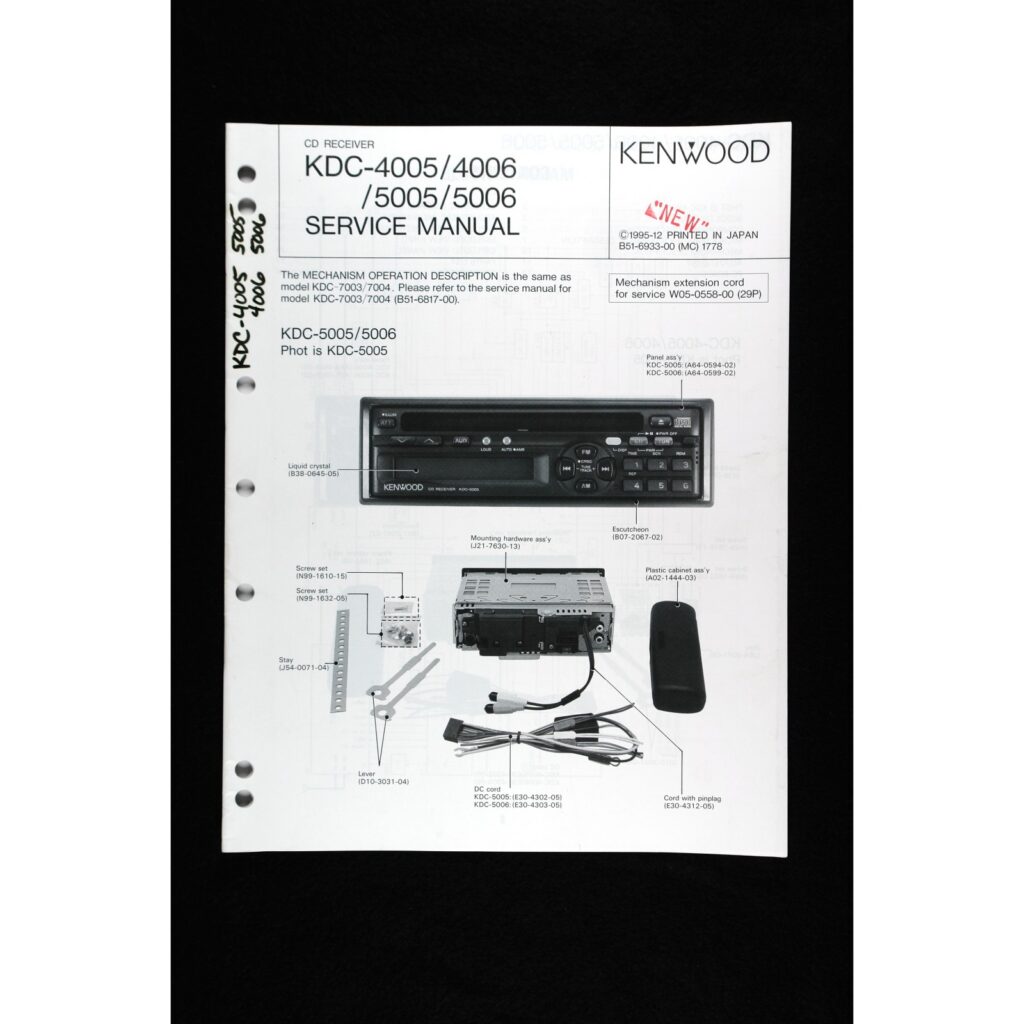 Kenwood KDC-4005 series Car Stereo — Service Manual