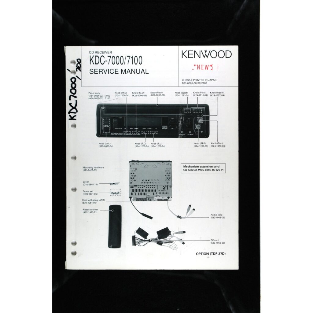 Kenwood KDC-7000 / 7100 Car Stereo — Service Manual