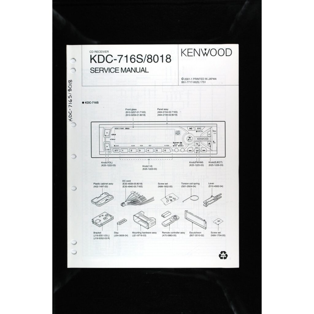 Kenwood KDC-716S / 8018 Car Stereo — Service Manual