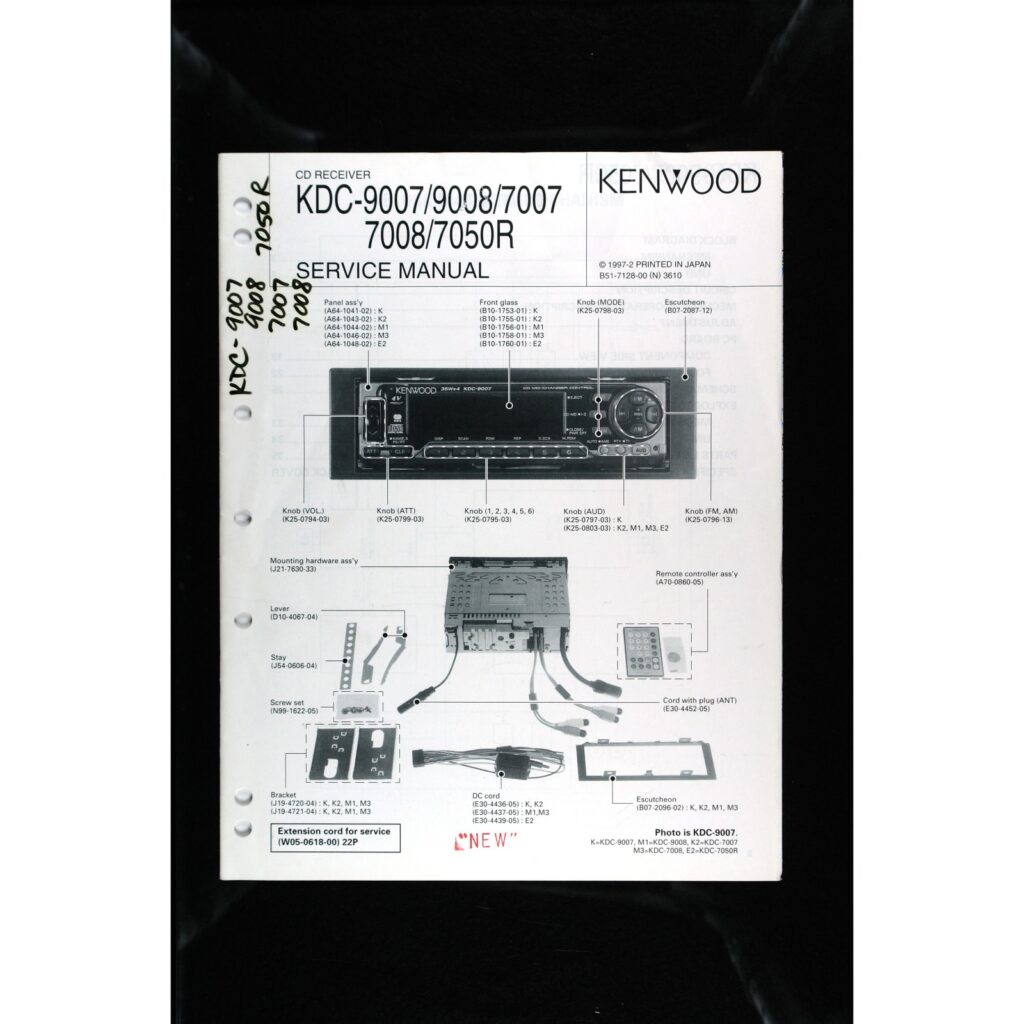 Kenwood KDC-9007 series Car Stereo — Service Manual