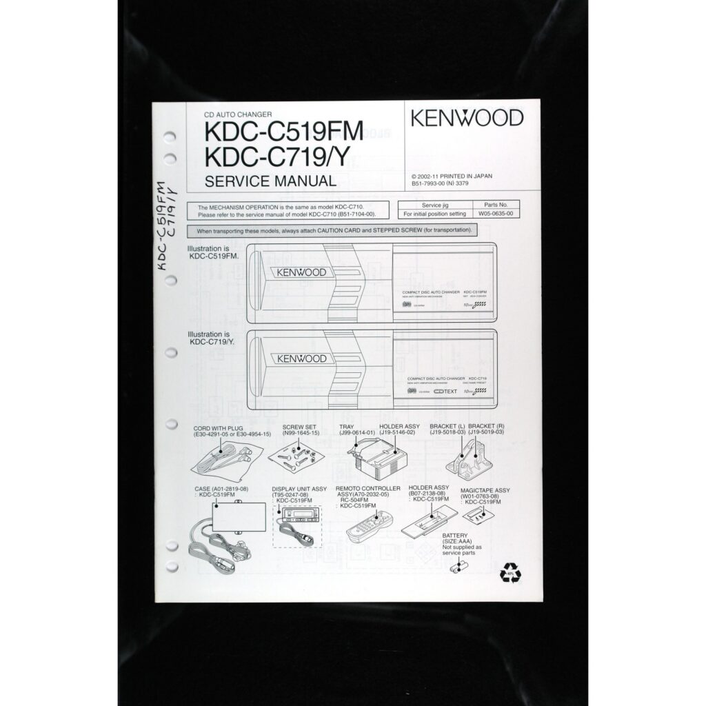 Kenwood KDC-C519FM / C719 CD Auto Changer — Service Manual