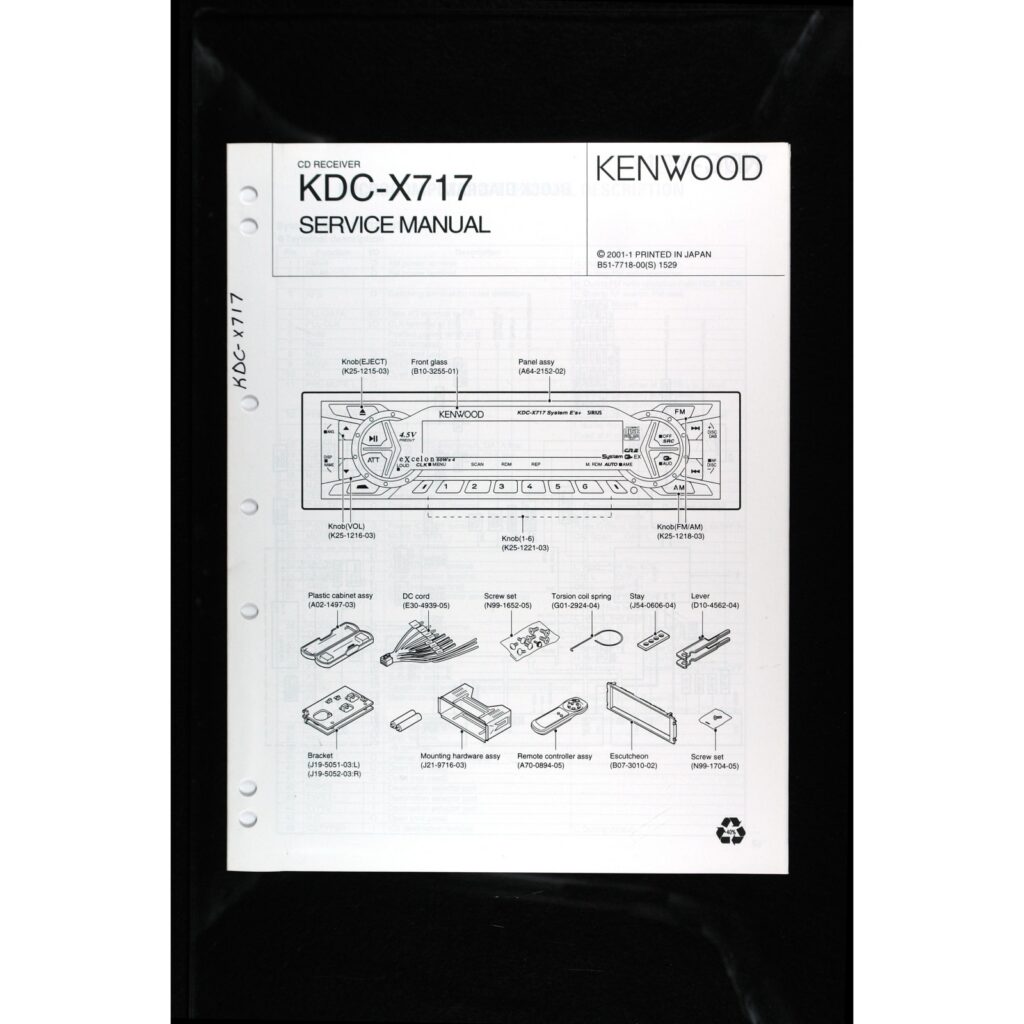 Kenwood KDC-X717 Car Stereo — Service Manual