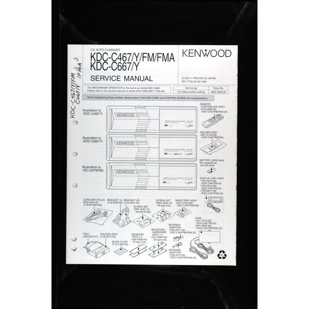 Kenwood KDC-C467 / C667 CD Auto Changer — Service Manual
