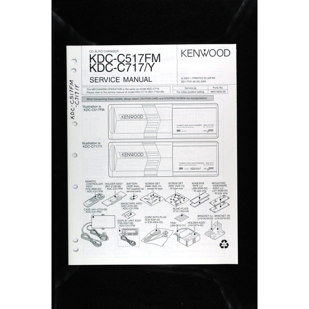 Kenwood KDC-C517FM / C717 CD Auto Changer — Service Manual