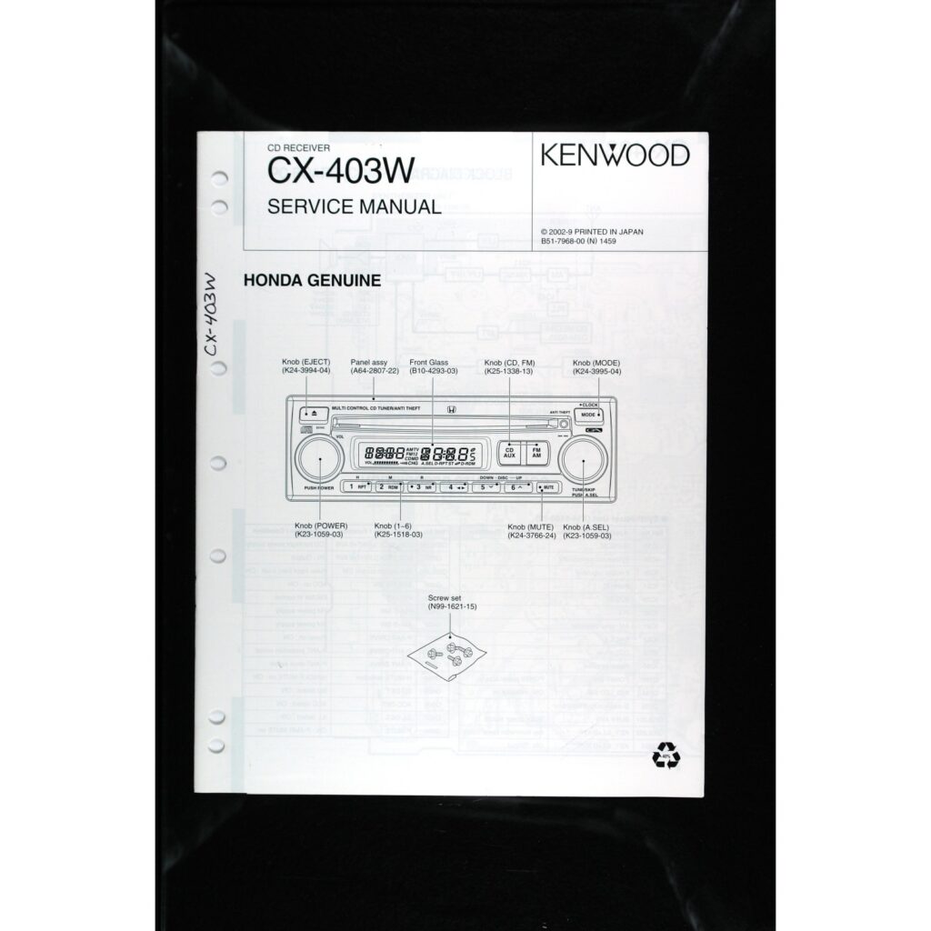 Kenwood CX-403W Car Stereo — Service Manual