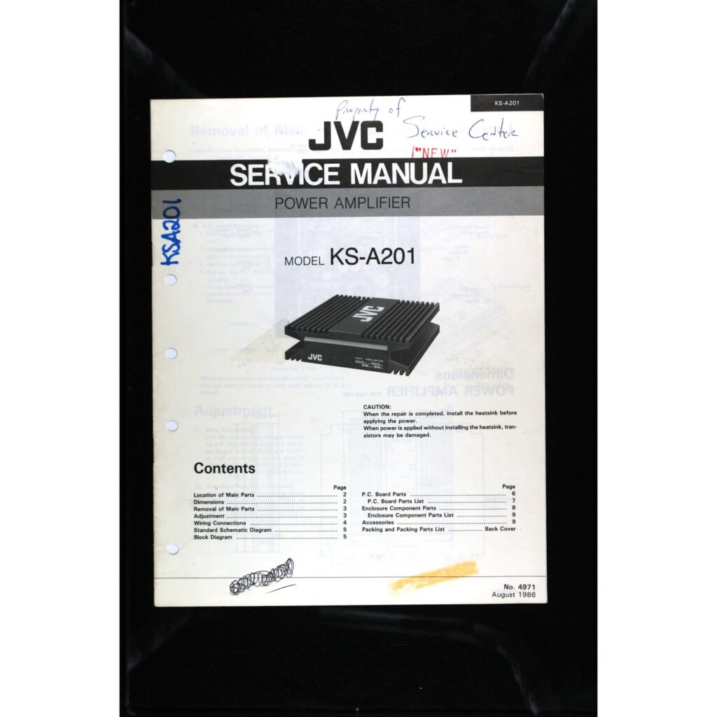 JVC KS-A201 Car Power Amplifier — Service Manual