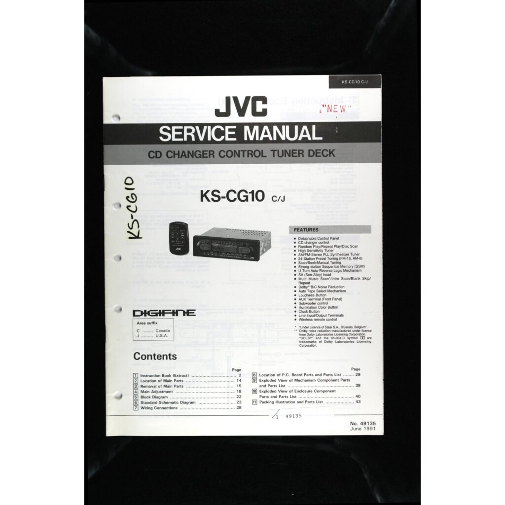 JVC KS-CG10 Car Stereo — Service Manual