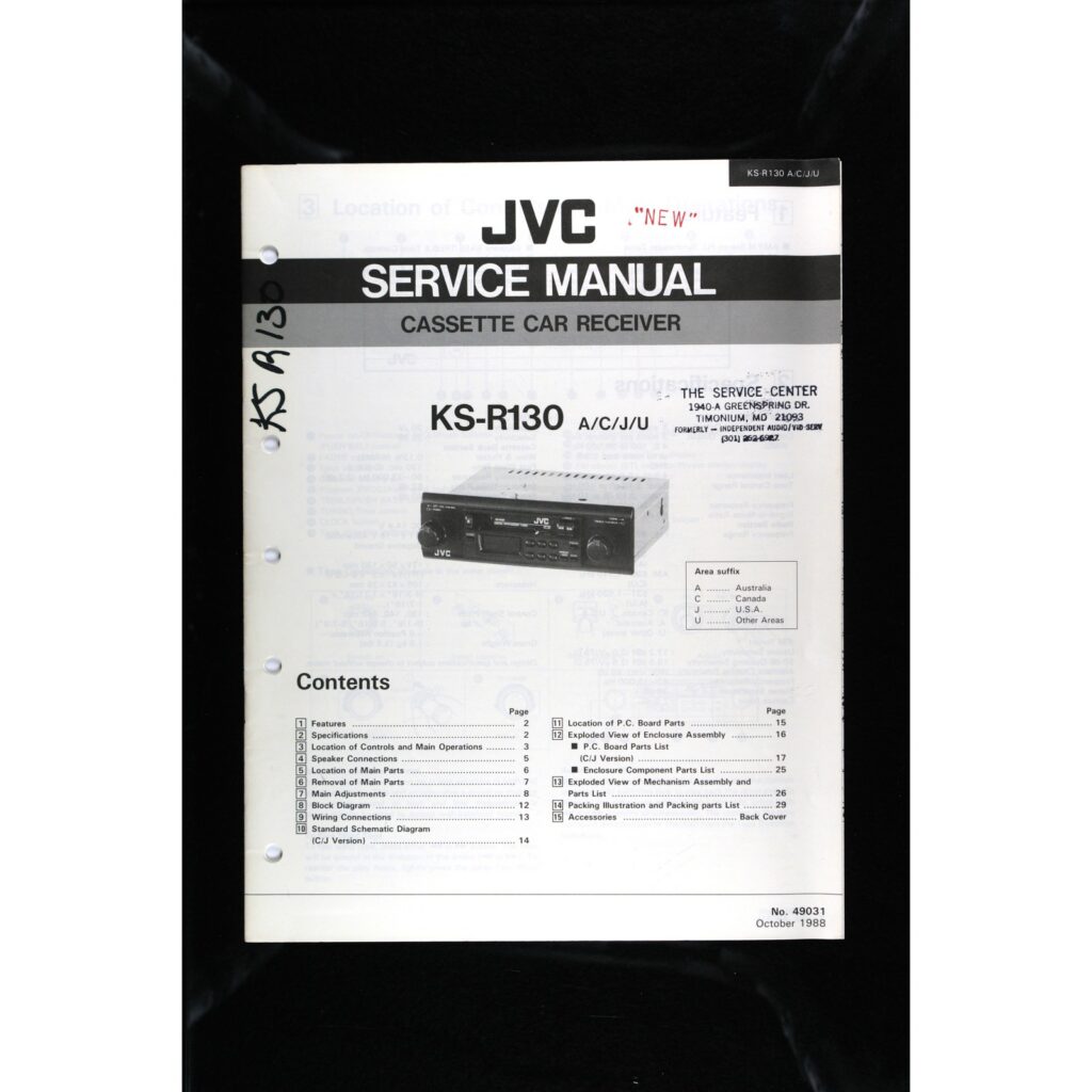 JVC KS-R130 Car Stereo — Service Manual