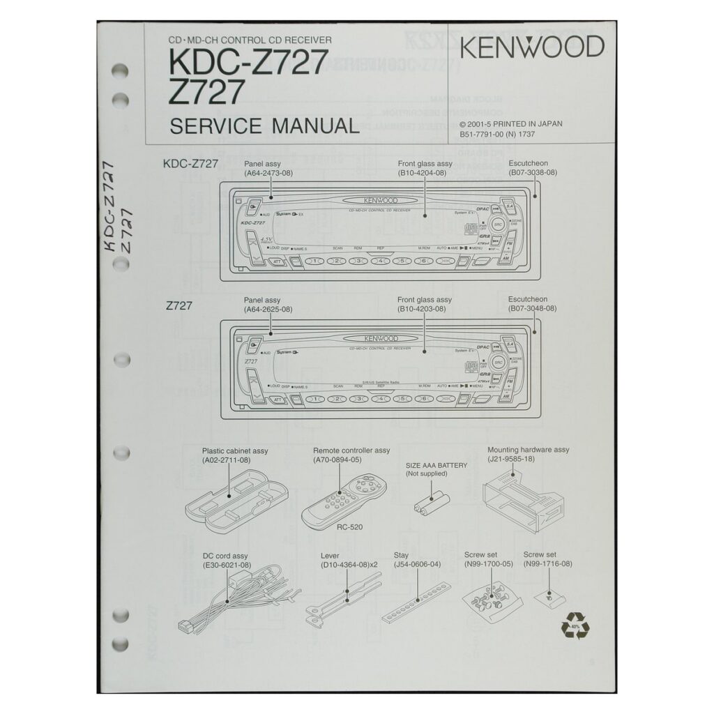 Kenwood KDC-2727 Car CD Receiver — Service Manual