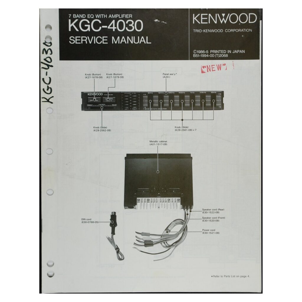 Kenwood KGC-4030 7-Band EQ with Amplifier — Service Manual