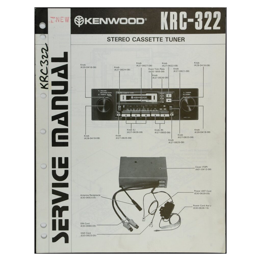 Kenwood KRC-322 Car Stereo Cassette Tuner — Service Manual