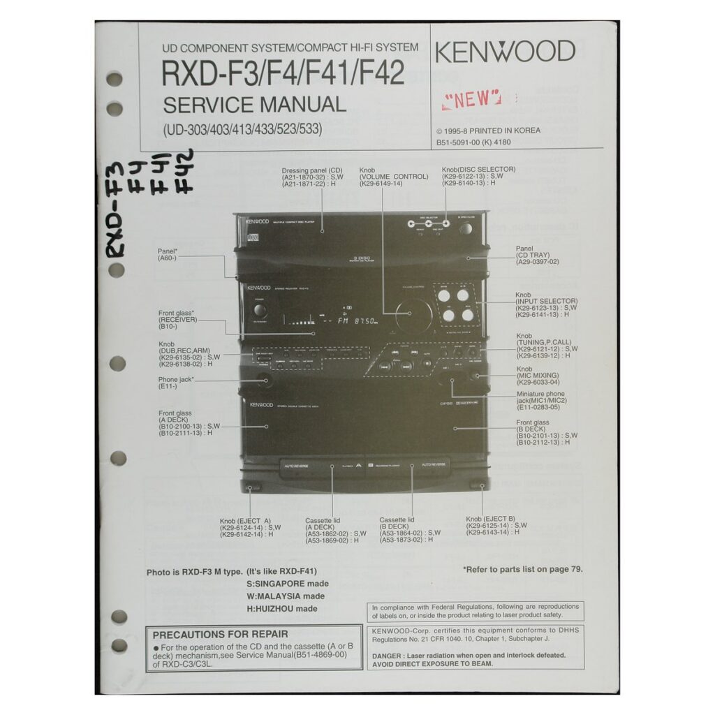 Kenwood UD-303 Component System — Service Manual