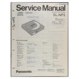 Panasonic SL-NP3 Portable CD Player — Service Manual