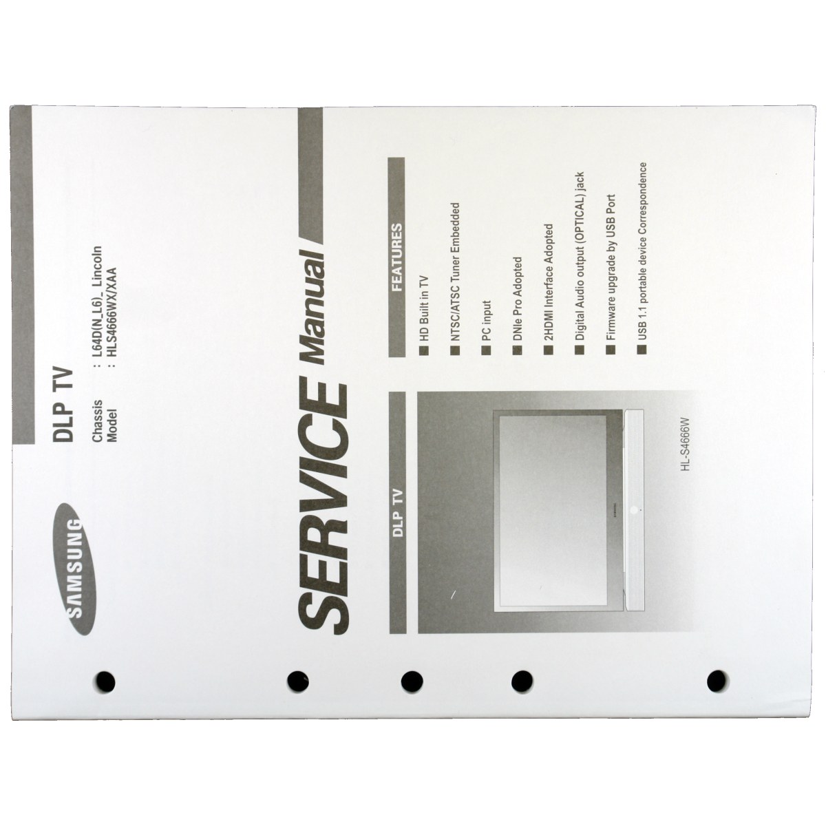 Samsung HL-S4666W DLP TV — Service Manual