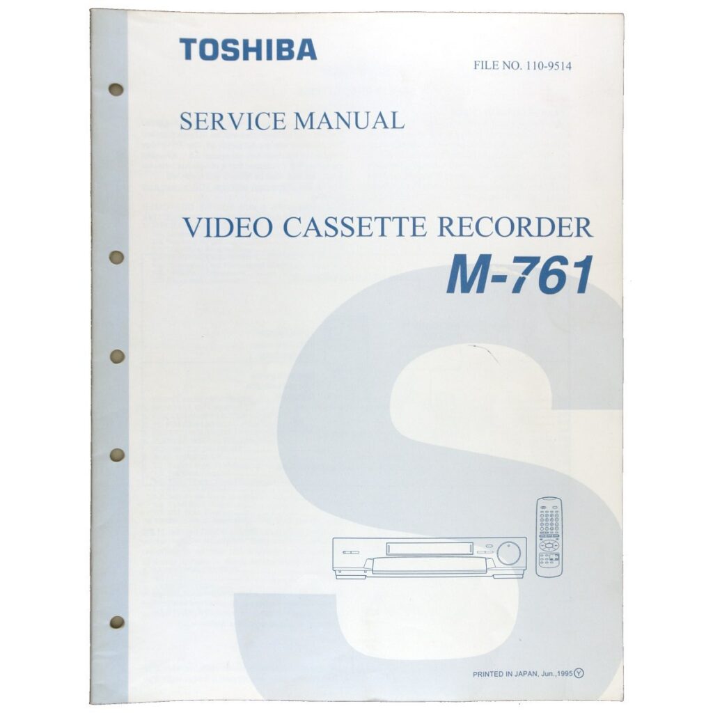 Toshiba M-761 Video Cassette Recorder — Service Manual